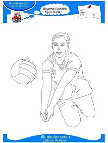 Çocuklar İçin Voleybol Boyama Sayfaları 